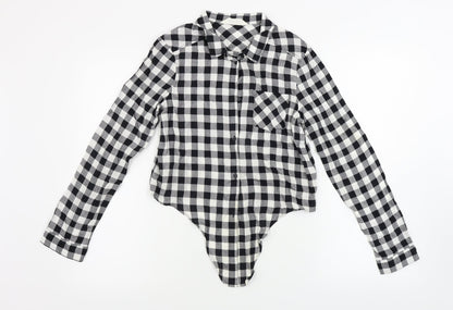H&M  Girls White Check  Basic Button-Up Size 13-14 Years