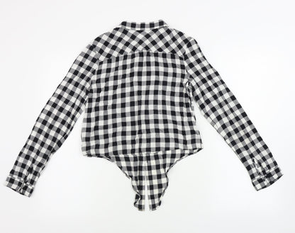 H&M  Girls White Check  Basic Button-Up Size 13-14 Years