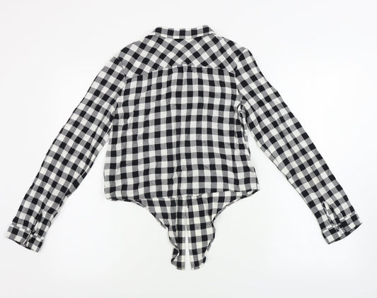 H&M  Girls White Check  Basic Button-Up Size 13-14 Years