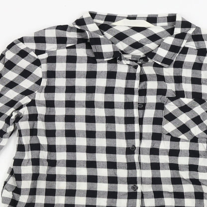 H&M  Girls White Check  Basic Button-Up Size 13-14 Years