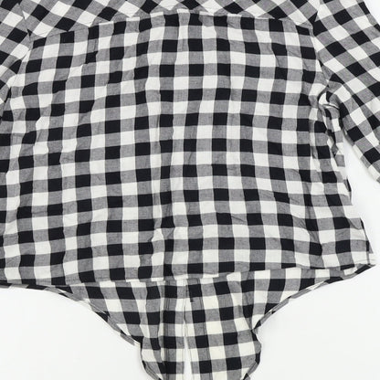 H&M  Girls White Check  Basic Button-Up Size 13-14 Years