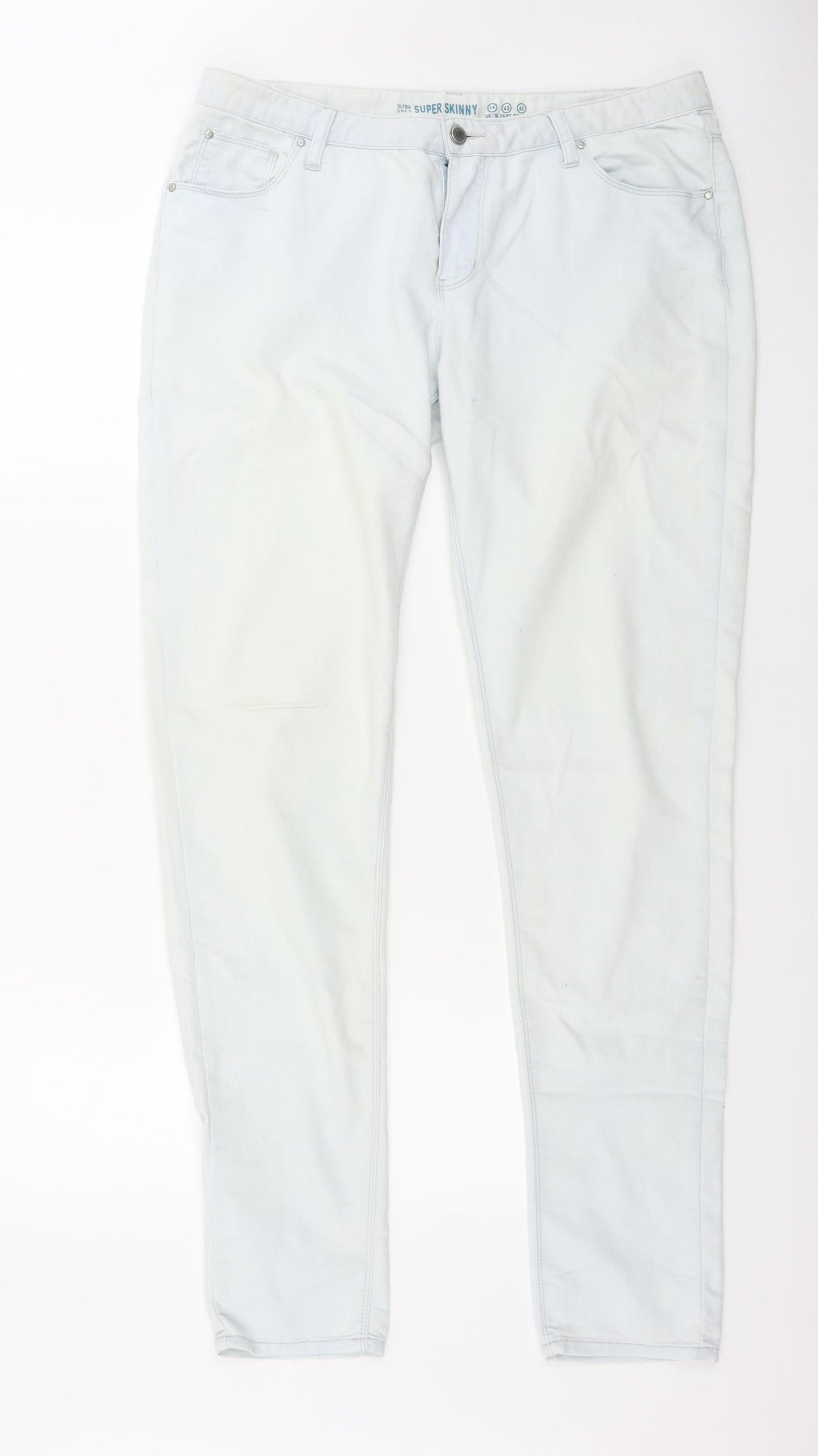 Denim & Co. Womens Green   Skinny Jeans Size 14 L32 in