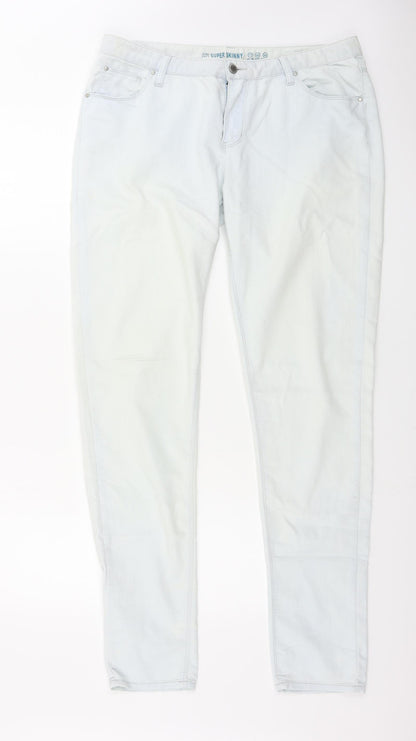 Denim & Co. Womens Green   Skinny Jeans Size 14 L32 in