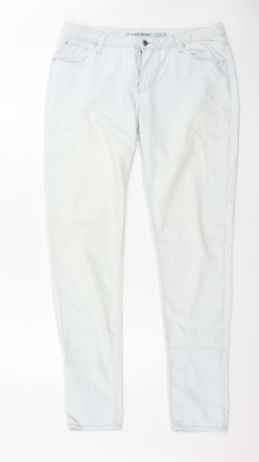 Denim & Co. Womens Green   Skinny Jeans Size 14 L32 in