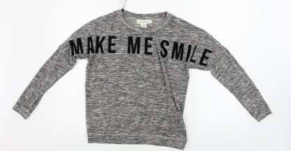 H&M  Girls Grey   Pullover Jumper Size 12-13 Years