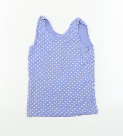 Matalan  Girls Black Polka Dot  Basic Tank Size 8-9 Years