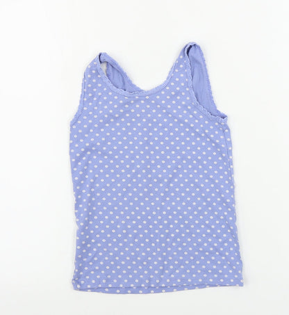 Matalan  Girls Black Polka Dot  Basic Tank Size 8-9 Years