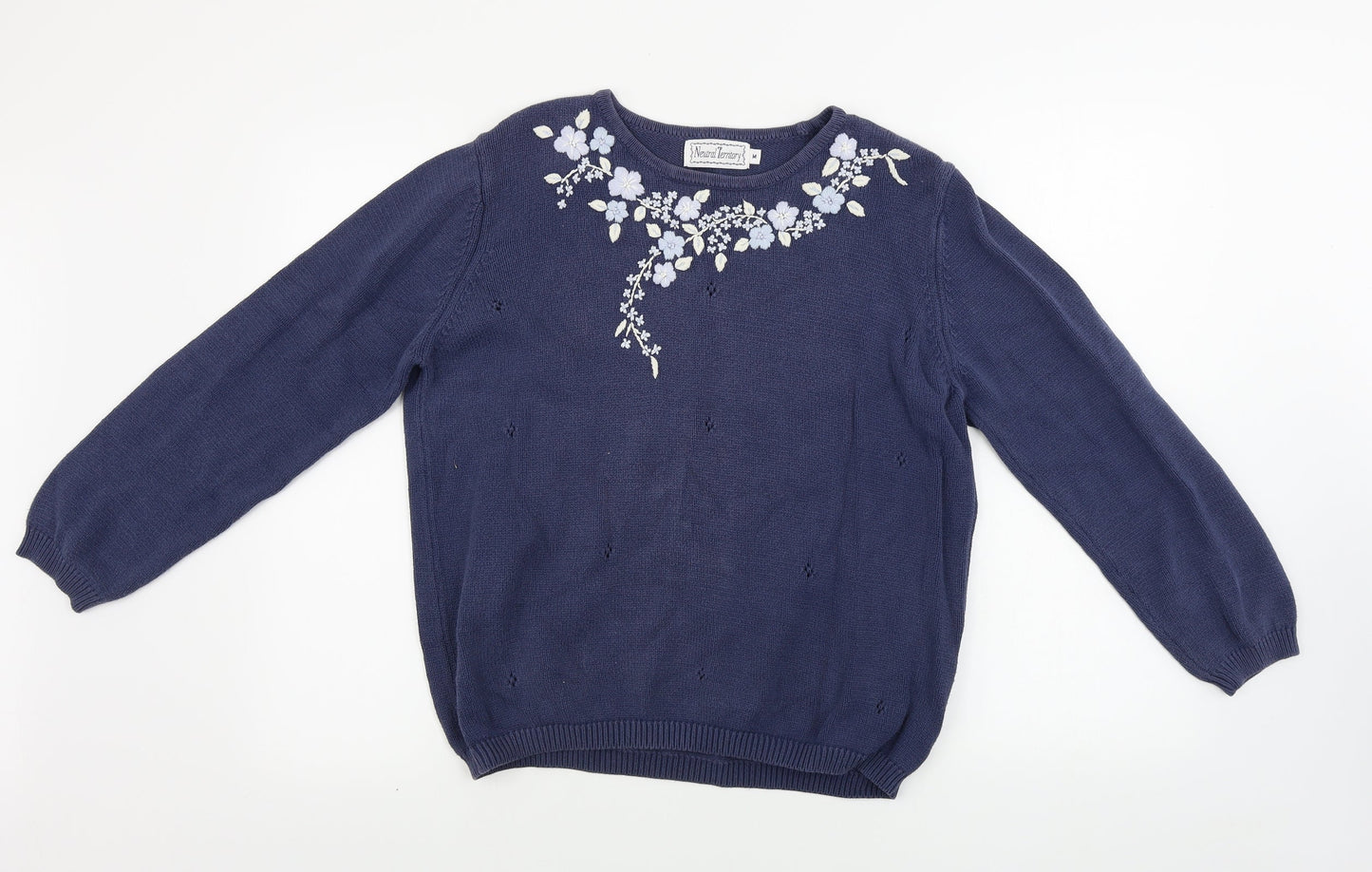 Womens UK Size M Neutral Territory Blue Pullover Jumper