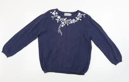 Womens UK Size M Neutral Territory Blue Pullover Jumper