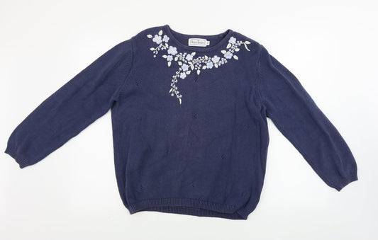 Womens UK Size M Neutral Territory Blue Pullover Jumper