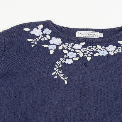 Womens UK Size M Neutral Territory Blue Pullover Jumper
