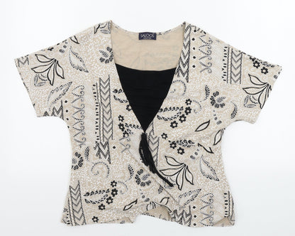 Womens UK Size L Saloos Beige Basic T-Shirt