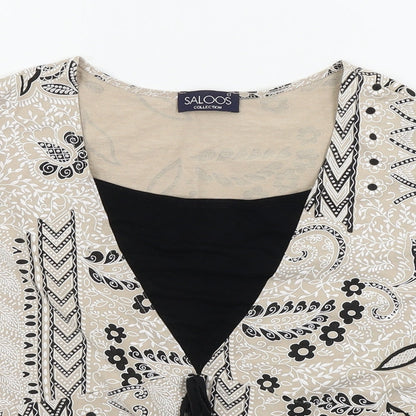 Womens UK Size L Saloos Beige Basic T-Shirt