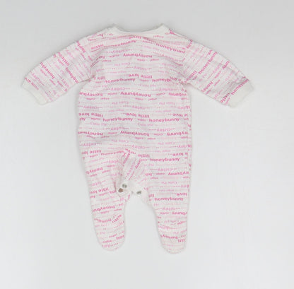 TESCO Baby White Geometric  Babygrow One-Piece Size Newborn