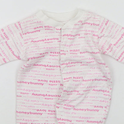 TESCO Baby White Geometric  Babygrow One-Piece Size Newborn