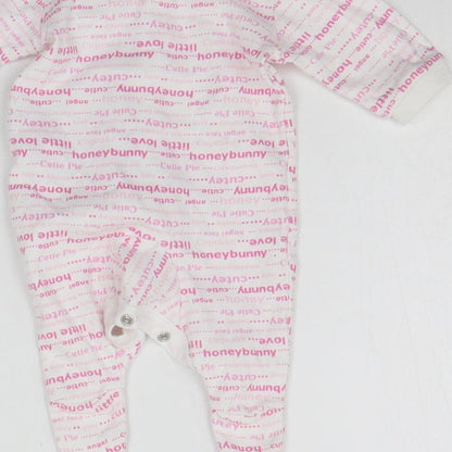 TESCO Baby White Geometric  Babygrow One-Piece Size Newborn