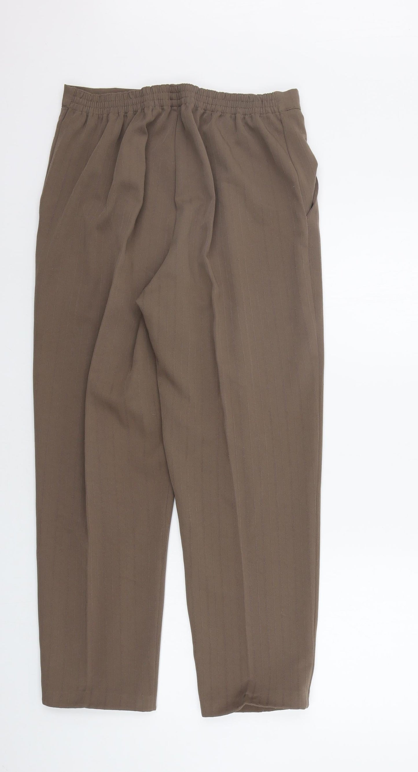 Womens UK Size 14 Preworn Regular Fit  Brown Trousers