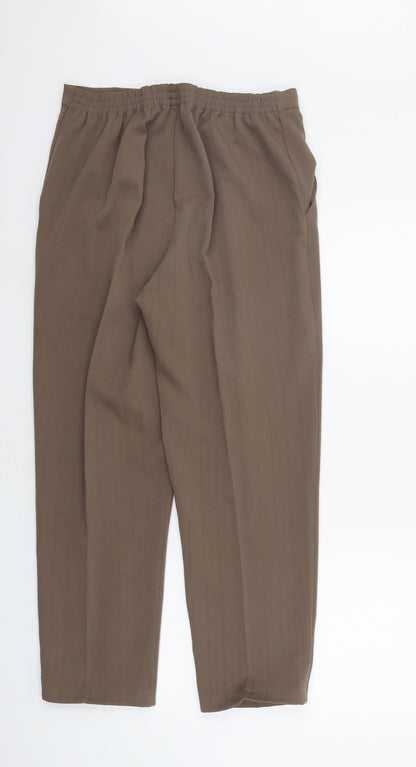 Womens UK Size 14 Preworn Regular Fit  Brown Trousers
