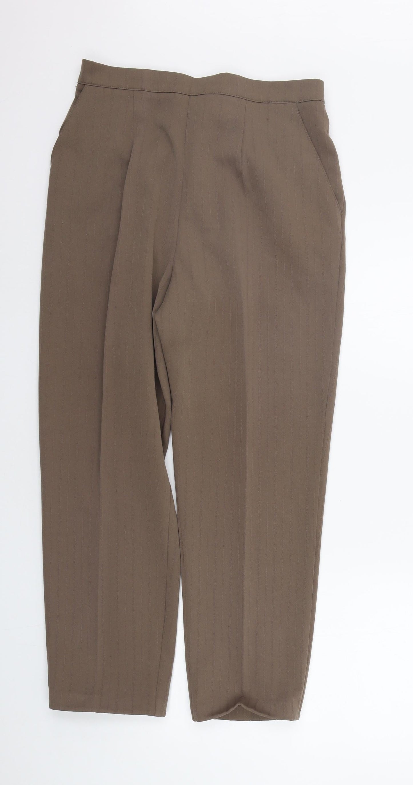 Womens UK Size 14 Preworn Regular Fit  Brown Trousers