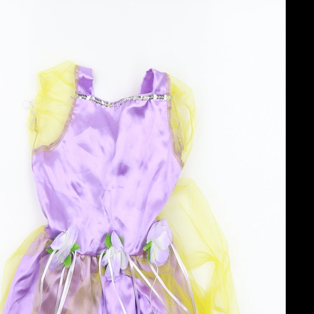 Preworn Girls Purple   A-Line  Size 3 Years  - Sequin detail