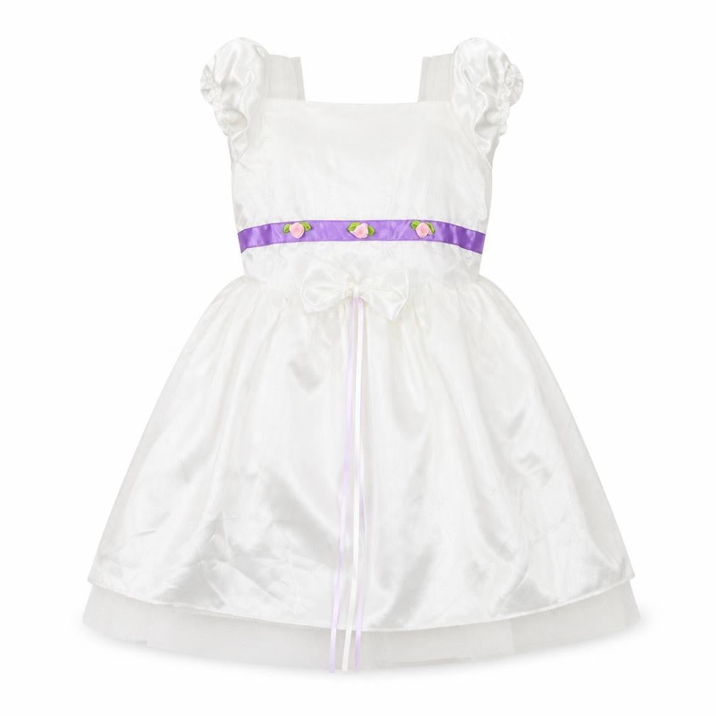 Preworn Girls White   A-Line  Size 3 Years  - Glitter Detail