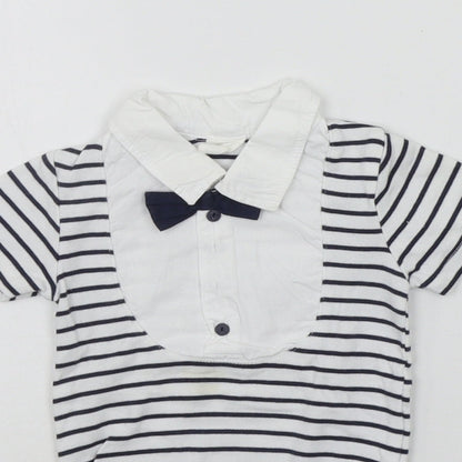 H&M Baby Black Striped  Babygrow One-Piece Size 9-12 Months