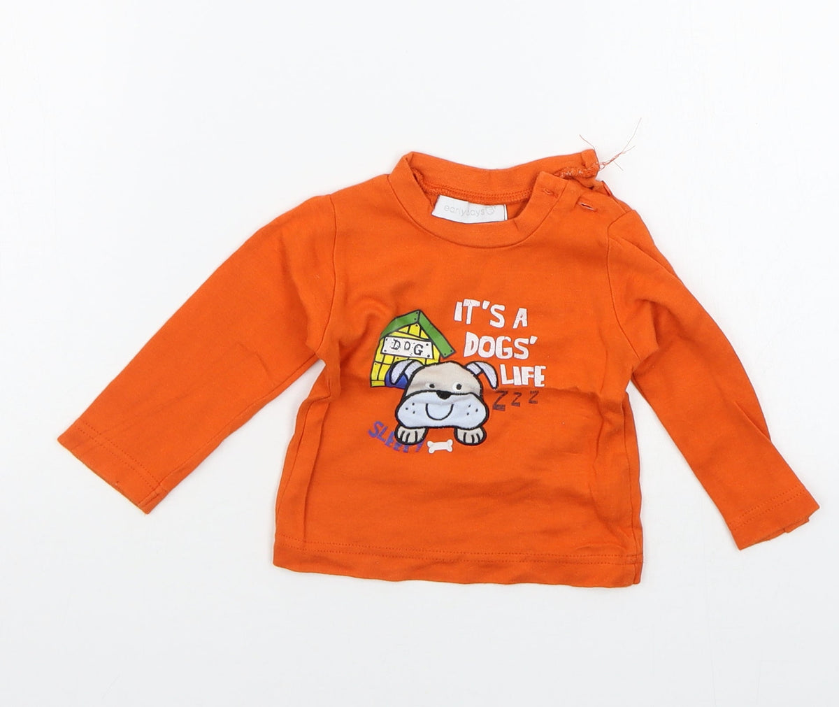 Early Days Boys Orange Geometric  Basic T-Shirt Size 6-9 Months