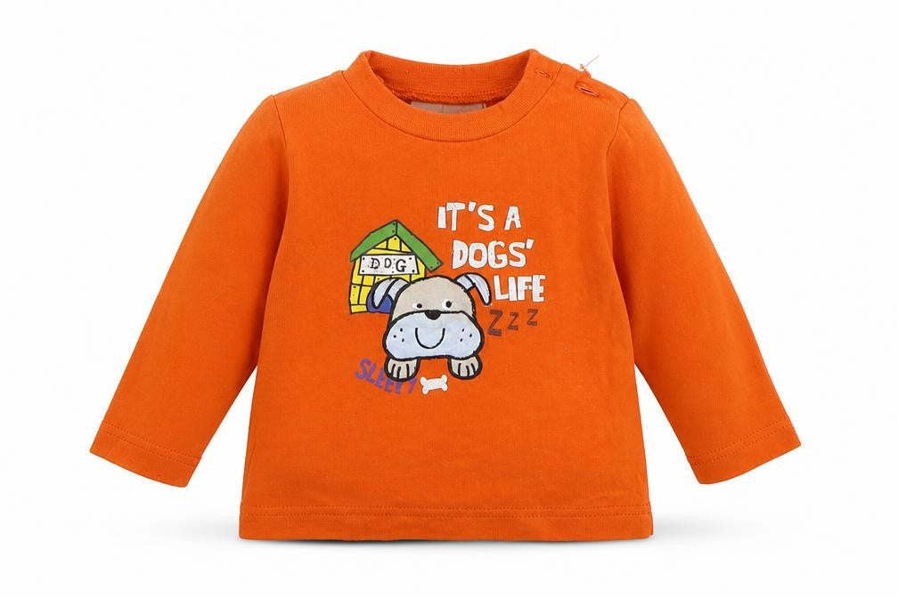 Early Days Boys Orange Geometric  Basic T-Shirt Size 6-9 Months
