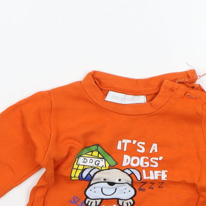 Early Days Boys Orange Geometric  Basic T-Shirt Size 6-9 Months