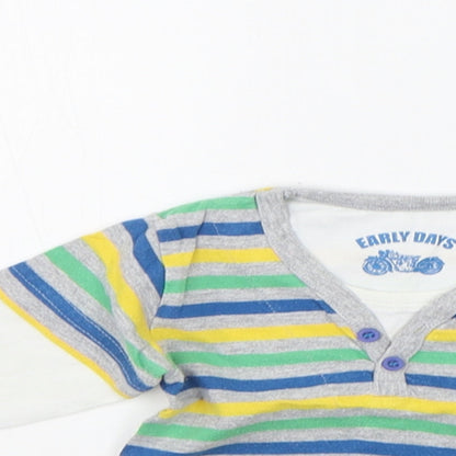 Earlydays Baby Multicoloured Striped  Basic T-Shirt Size 6-9 Months