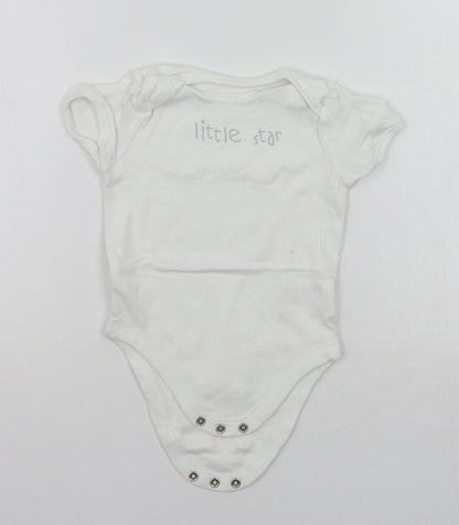F&F Baby White   Babygrow One-Piece Size 6-9 Months  - Little Star