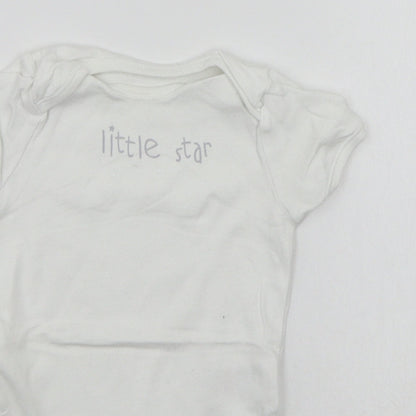 F&F Baby White   Babygrow One-Piece Size 6-9 Months  - Little Star