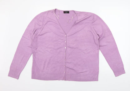 Womens UK Size XL bm collection Purple Cardigan Jumper