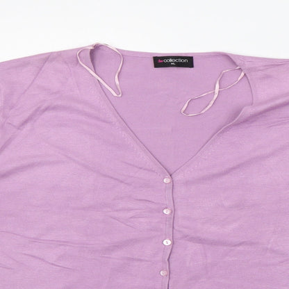 Womens UK Size XL bm collection Purple Cardigan Jumper