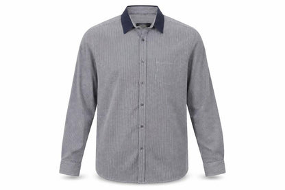 Mens UK Size XL Retro Fire Blue  Button-Up Long Sleeve Casual Shirt