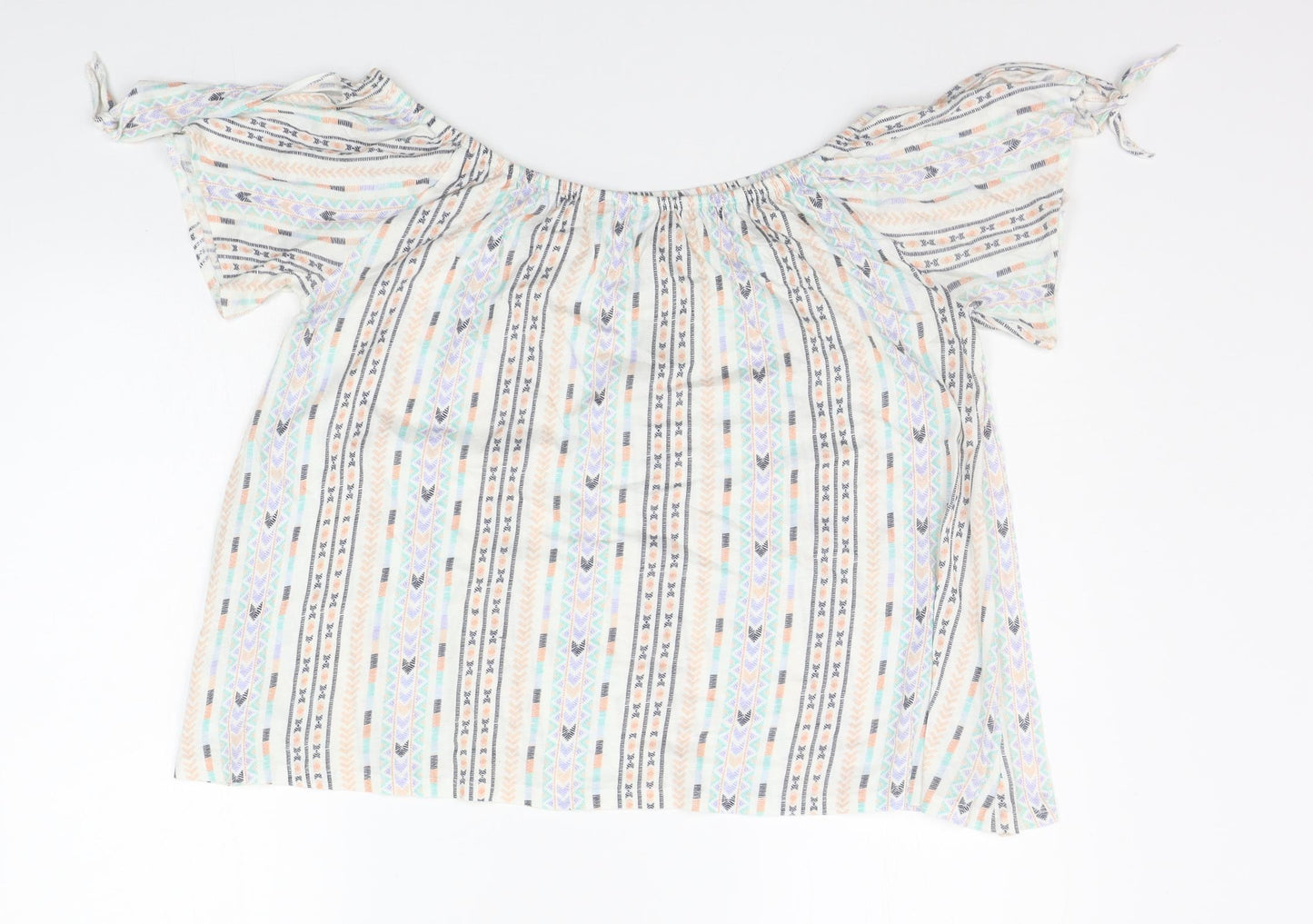 Womens UK Size 10 New Look White Basic Blouse