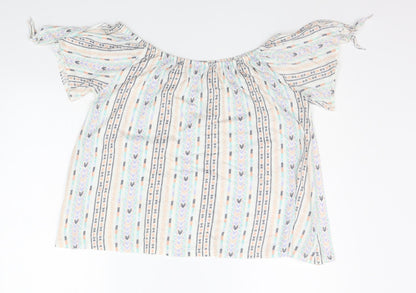 Womens UK Size 10 New Look White Basic Blouse
