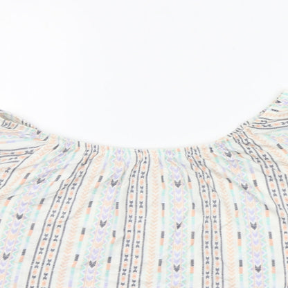 Womens UK Size 10 New Look White Basic Blouse