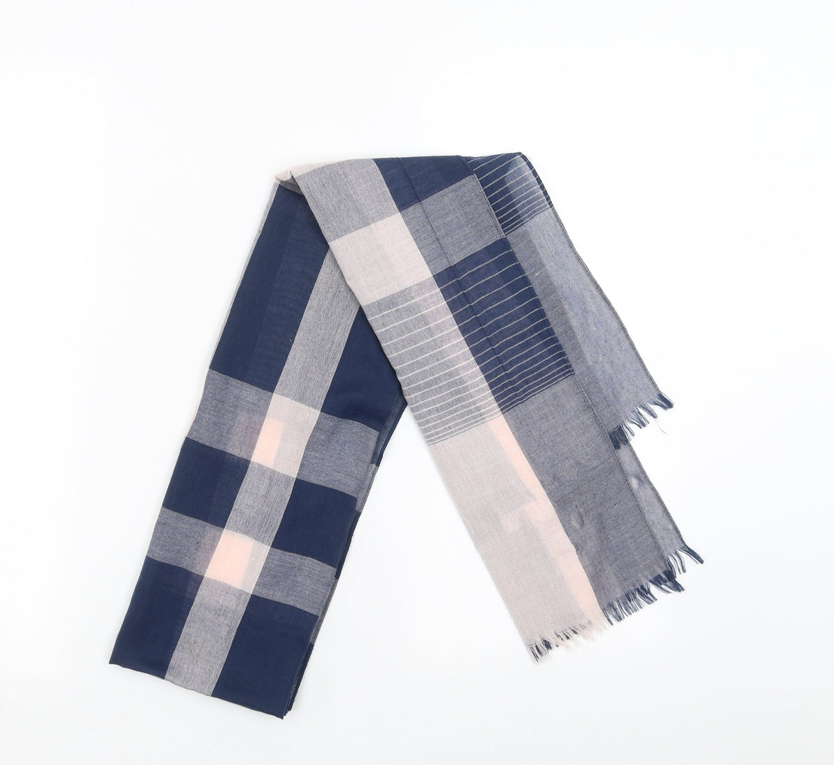 Preworn Womens Blue Check   Scarf