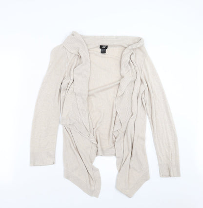 H&M Womens Beige  Knit Cardigan Jumper Size S