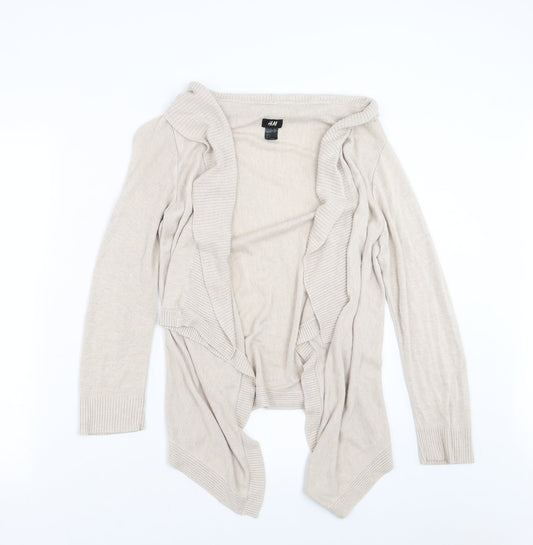 H&M Womens Beige  Knit Cardigan Jumper Size S