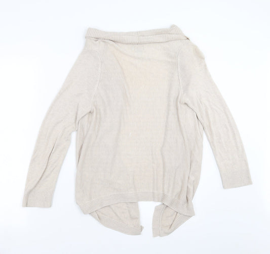 H&M Womens Beige  Knit Cardigan Jumper Size S