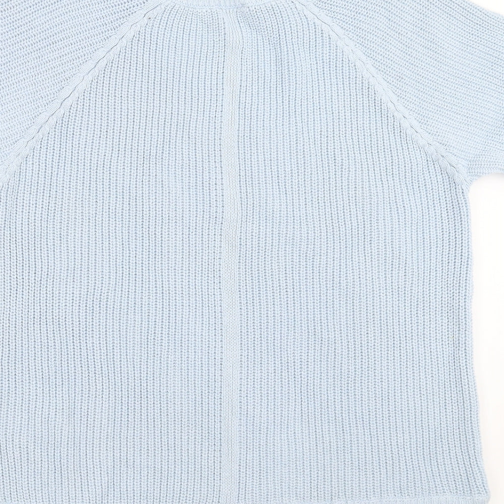 F&F Womens Blue  Knit Pullover Jumper Size 12  - crochet hem