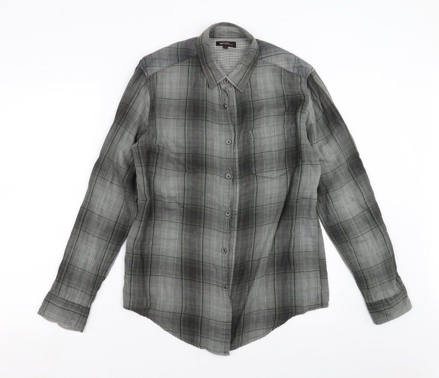 Mens UK Size M Preworn Green  Button-Up Long Sleeve Casual Shirt
