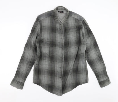 Mens UK Size M Preworn Green  Button-Up Long Sleeve Casual Shirt