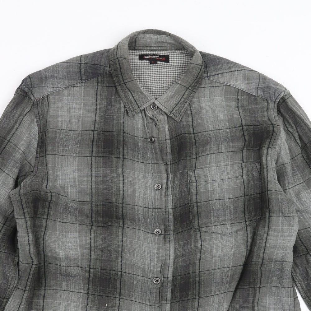 Mens UK Size M Preworn Green  Button-Up Long Sleeve Casual Shirt