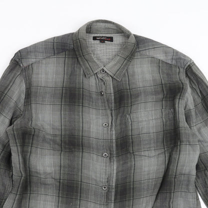 Mens UK Size M Preworn Green  Button-Up Long Sleeve Casual Shirt
