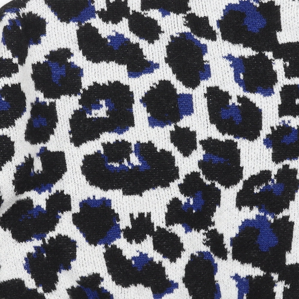 George Womens White Geometric Knit Pullover Jumper Size L  - sequins