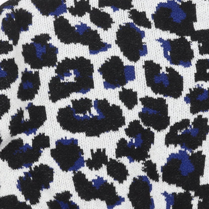 George Womens White Geometric Knit Pullover Jumper Size L  - sequins