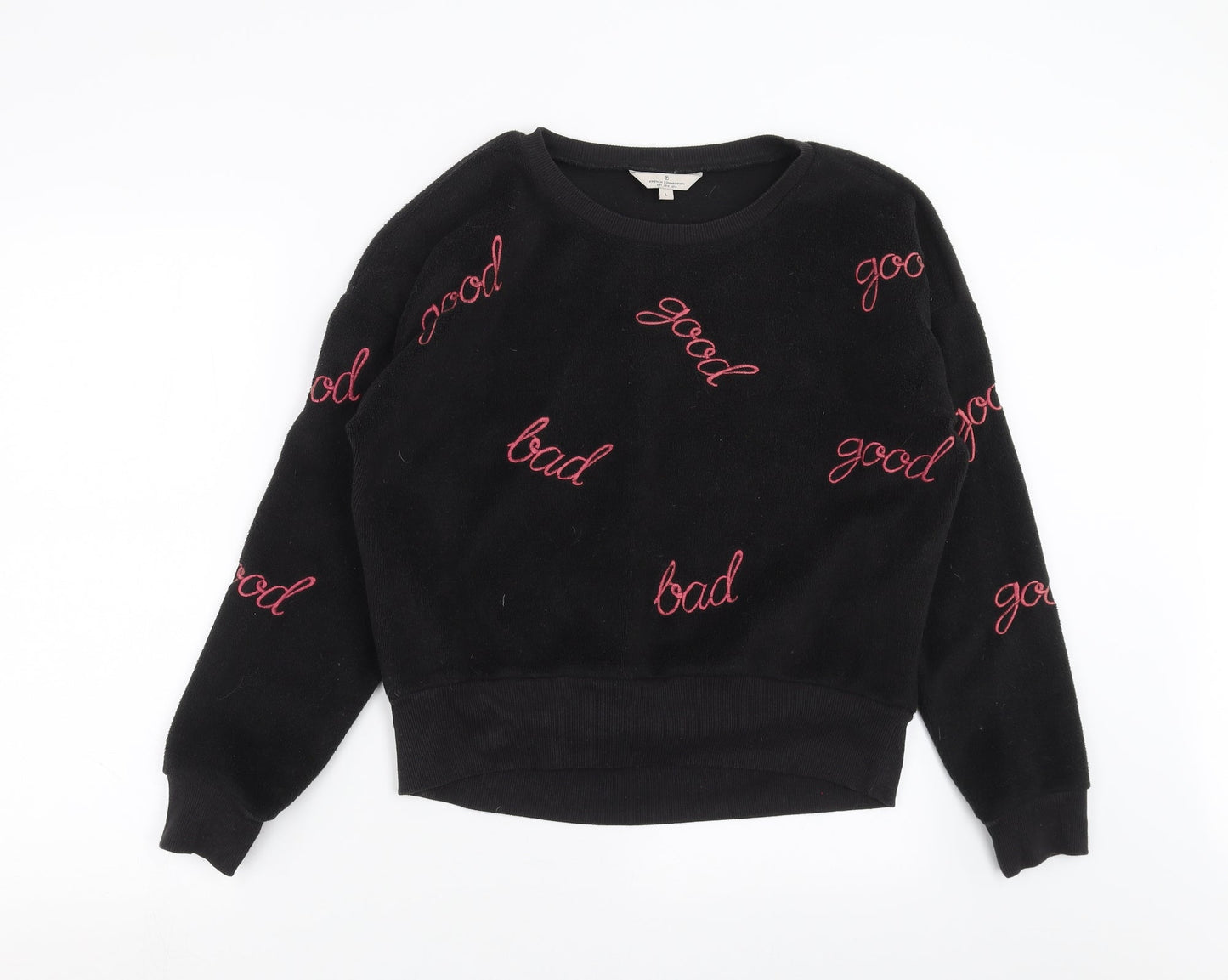 Womens UK Size L French Connection Black Pullover Sweatshirt